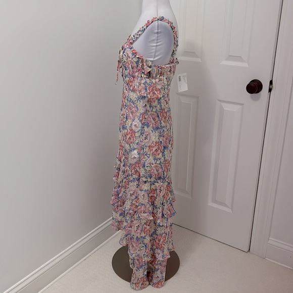 Intermix Sophia Silk Printed Floral Tiered High Low Dress - Picture 6 of 12